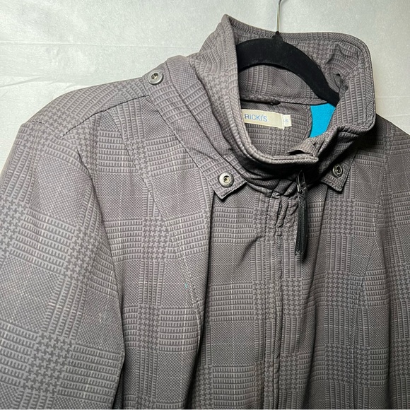 Ricki’s Soft Shell Anorak grey plaid rain fall transitional jacket women’s Large - Picture 4 of 14